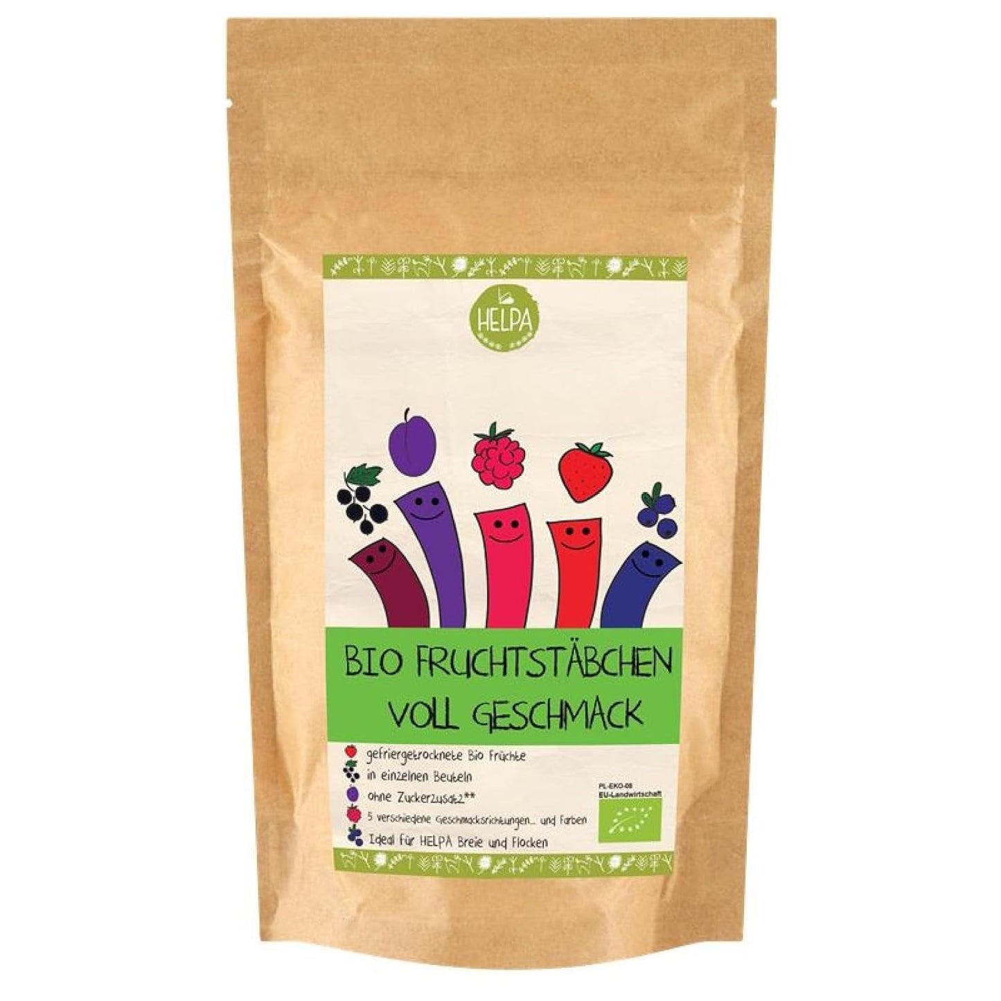 HELPA BIO sobres con frutas en polvo - sabores frutales - frutas - fresas - frambuesas - arándanos - ciruelas - grosellas negras - frutas 100% liofilizadas - papillas Productos deshidratados Naty Shop Título predeterminado
