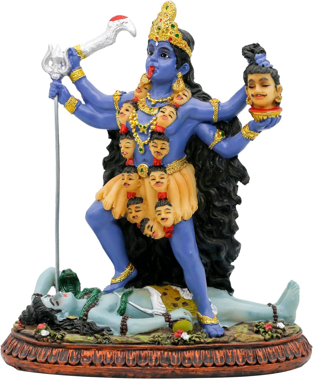 Estatua del dios hindú Kali Ma, India Diosa Kali Bhavatarini Estatua destructora Estatua decorativa de la diosa hindú del tiempo y la muerte Figuras Murti Diwali Pooja Regalos Oficina en casa Templo Mandir Altar Puja Artículos Estatuillas y esculturas Tienda Naty Título predeterminado