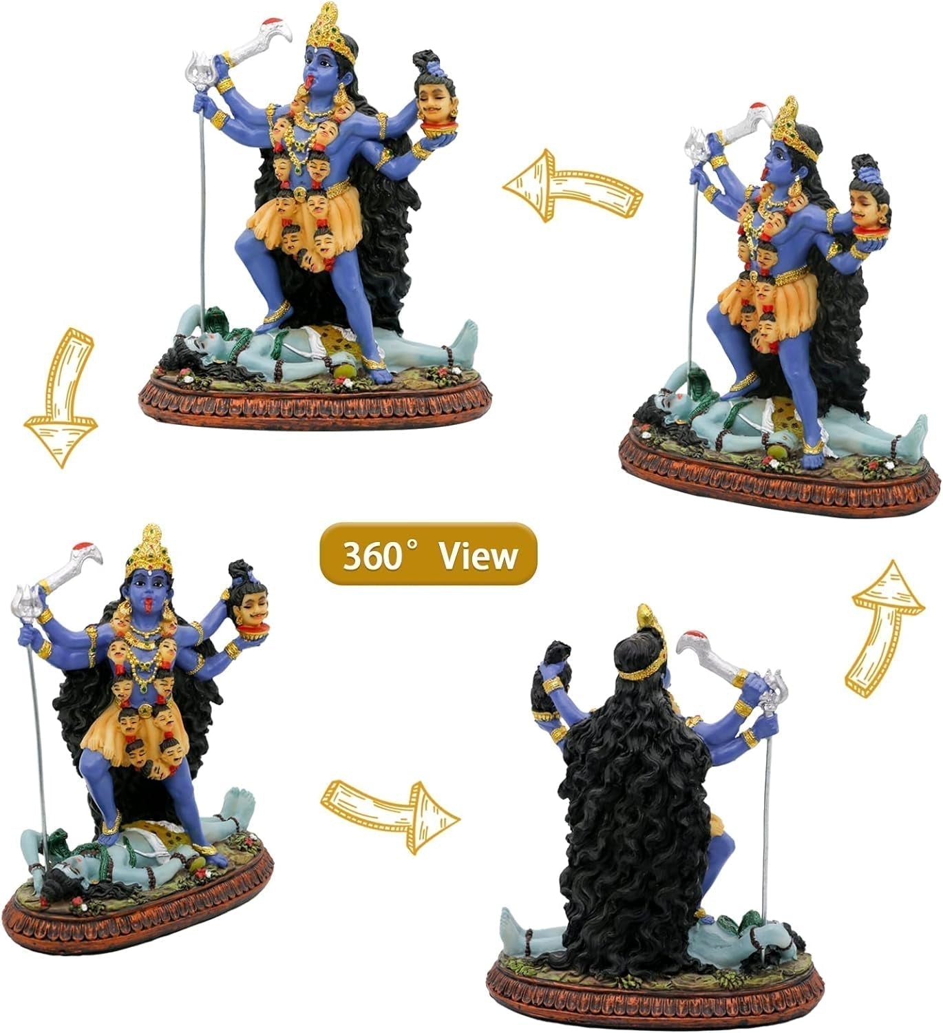 Estatua del dios hindú Kali Ma, Diosa de la India Kali Bhavatarini Estatua del destructor Estatua decorativa de la diosa hindú del tiempo y la muerte Figura Murti Diwali Pooja Regalos Oficina en casa Templo Mandir Altar Puja Artículos Estatuillas y esculturas Tienda Naty