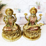 Escultura de loto de la diosa hindú Laxmi - Dios indio Señor Lakshmi Puja Estatua - India Murti Idol Figuras Pooja Artículo Diwali Regalos Estatuillas y esculturas Naty Shop