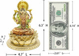 Escultura de loto de la diosa hindú Laxmi - Dios indio Señor Lakshmi Puja Estatua - India Murti Idol Figuras Pooja Artículo Diwali Regalos Estatuillas y esculturas Naty Shop