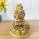 Escultura de loto de la diosa hindú Laxmi - Dios indio Señor Lakshmi Puja Estatua - India Murti Idol Figuras Pooja Artículo Diwali Regalos Estatuillas y esculturas Naty Shop