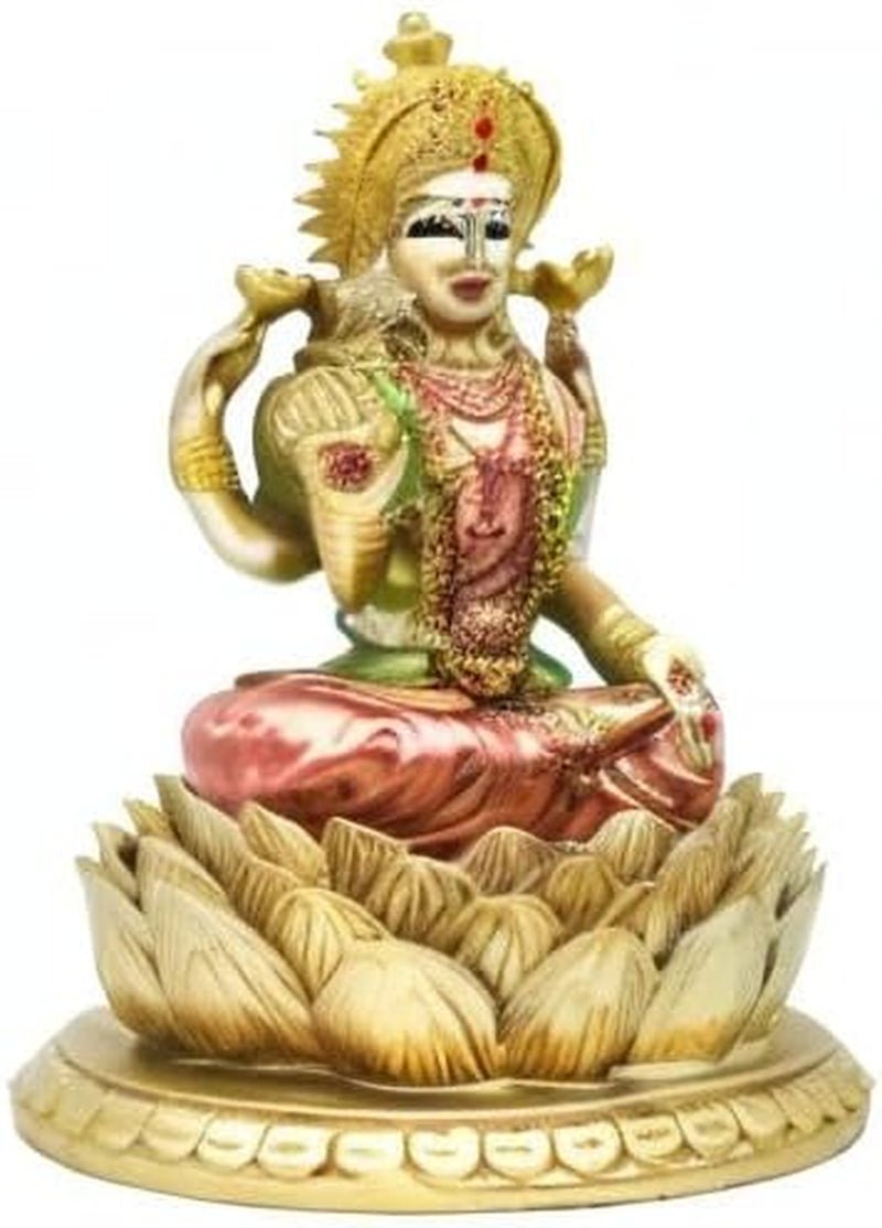 Escultura de loto de la diosa hindú Laxmi - Dios indio Señor Lakshmi Puja Estatua - India Murti Idol Figuras Pooja Artículo Diwali Regalos Estatuillas y esculturas Naty Shop