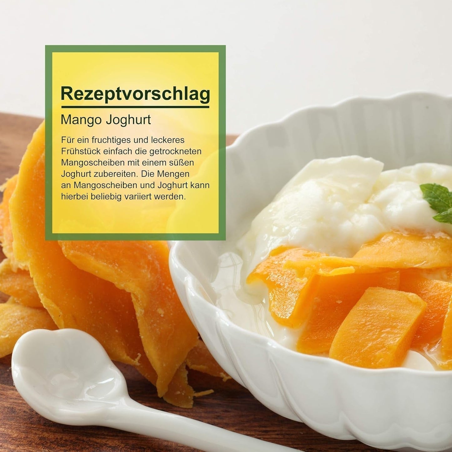 Mango seco Howa - fruto seco de calidad ecológica, natural y sin azufre - ideal para cocinar, hornear o como snack saludable - rodajas de mango - sin azúcar - 1000 g Naty Shop productos deshidratados