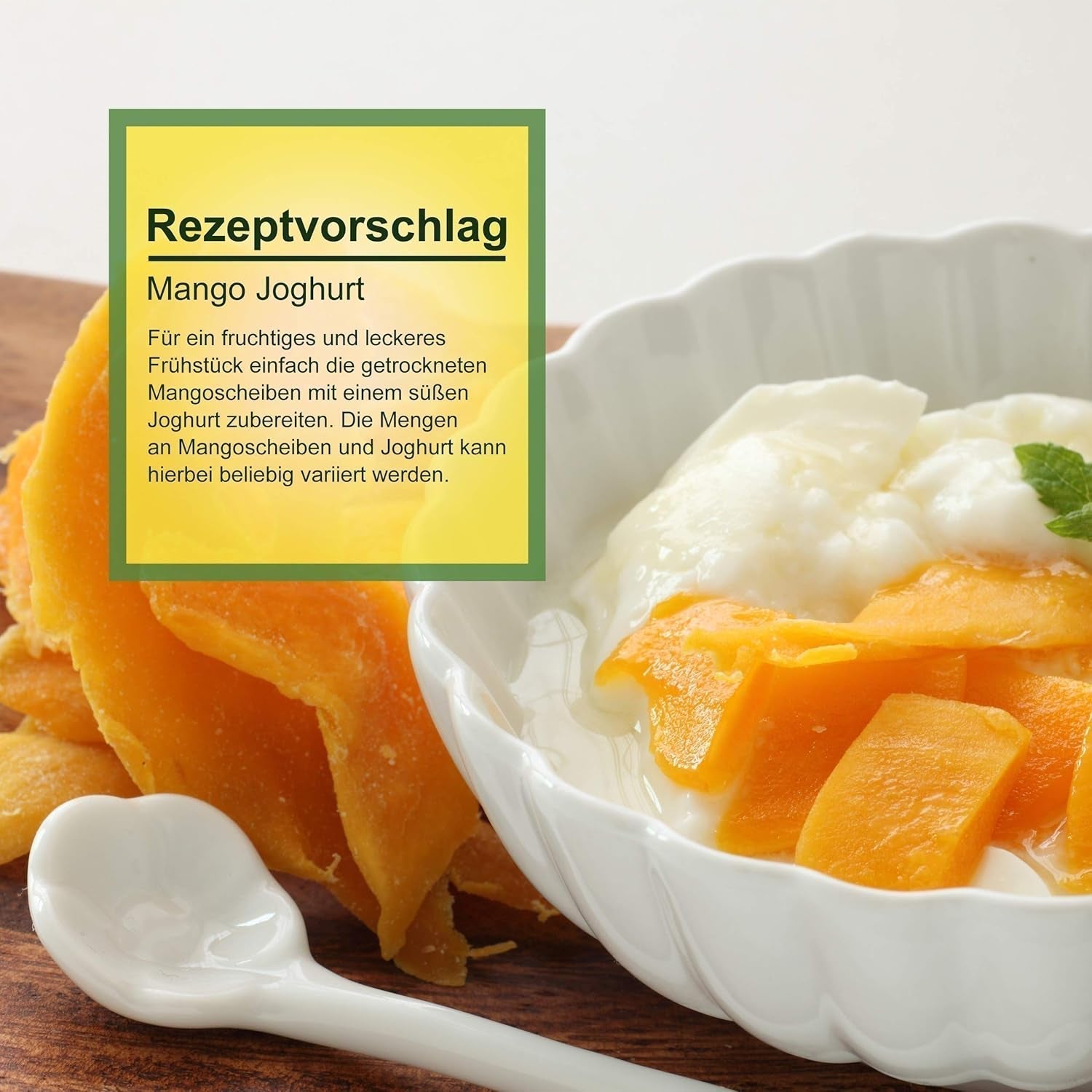 Mango seco Howa - fruto seco de calidad ecológica, natural y sin azufre - ideal para cocinar, hornear o como snack saludable - rodajas de mango - sin azúcar - 1000 g Naty Shop productos deshidratados