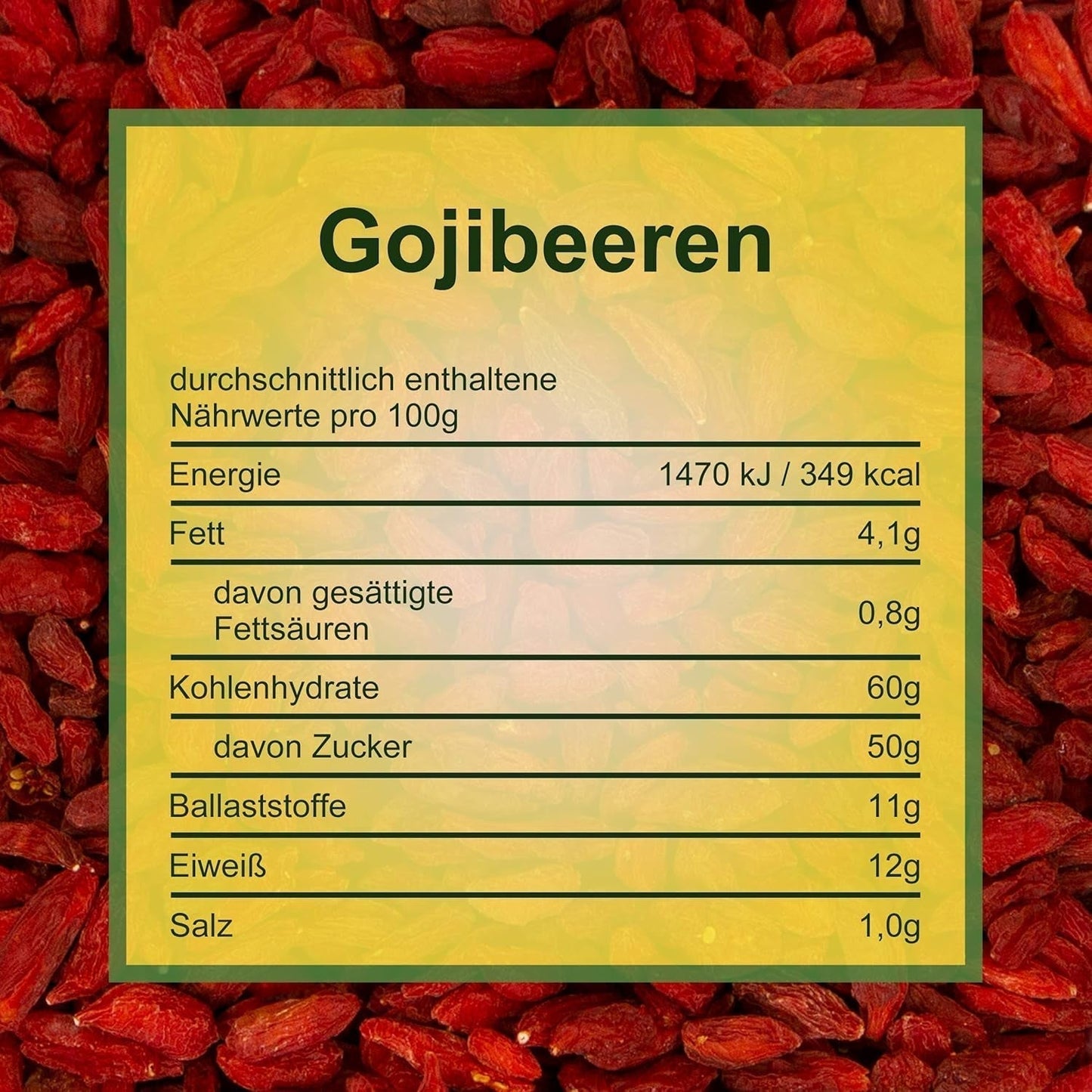 Howa Premium Bayas de Goji 1 KG secas - sin tratar, naturales - superalimento de Asia - ideal para cocinar, hornear o como snack saludable - Bayas de Goji 1000 g Productos deshidratados Naty Shop