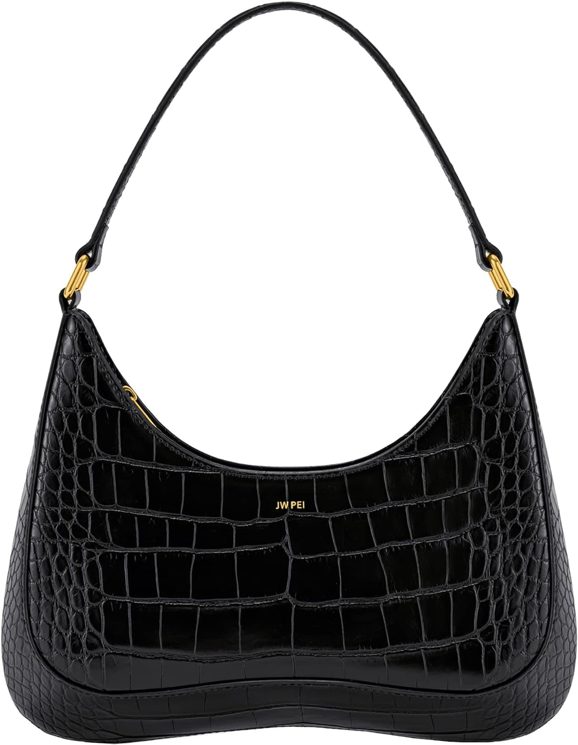 JW PEI Bolsos De Hombro Ruby Mujer Bolsos Naty Shop Cocodrilo Negro En Relieve