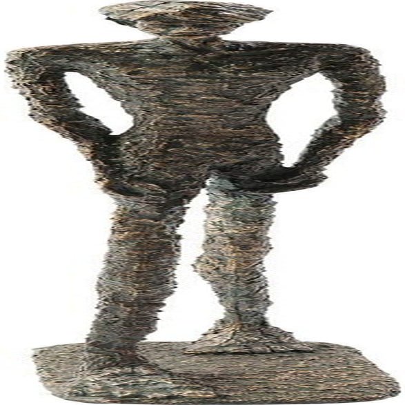 Kare Design Objeto decorativo Dama del arte Figura decorativa de bronce Resina Aspecto antiguo Estatua decorativa Objeto de arte Accesorio 78x13,5x13,5 cm Estatuillas y esculturas Naty Shop Hombre gris