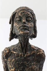 Kare Design Objeto decorativo Señora del arte Figura decorativa de bronce Resina Aspecto antiguo Estatua Decoración Objeto de arte Accesorio 78x13,5x13,5 cm Estatuillas y esculturas Naty Shop
