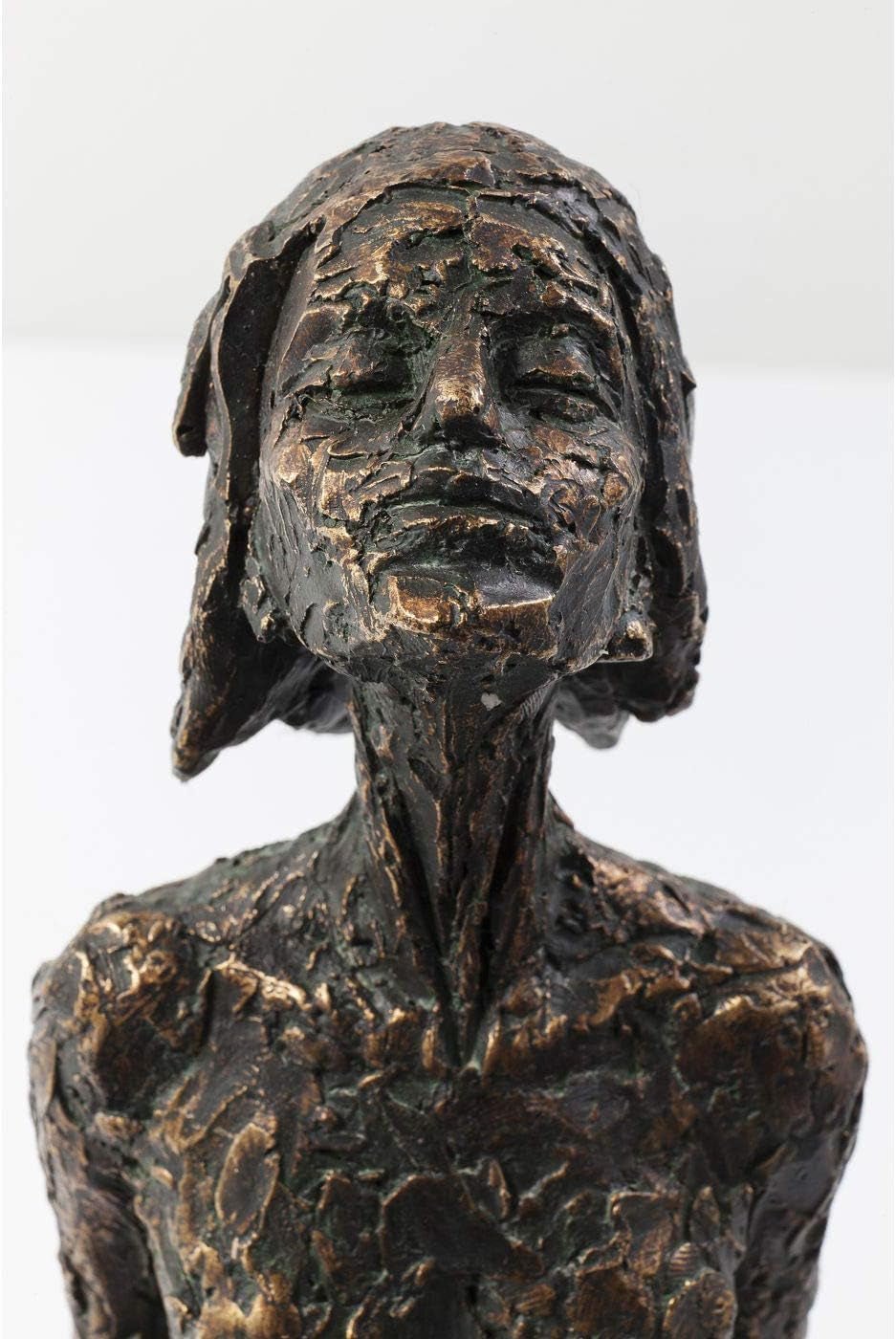 Kare Design Objeto decorativo Señora del arte Figura decorativa de bronce Resina Aspecto antiguo Estatua Decoración Objeto de arte Accesorio 78x13,5x13,5 cm Estatuillas y esculturas Naty Shop