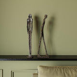 Kare Design Objeto decorativo Señora del arte Figura decorativa de bronce Resina Aspecto antiguo Estatua Decoración Objeto de arte Accesorio 78x13,5x13,5 cm Estatuillas y esculturas Naty Shop