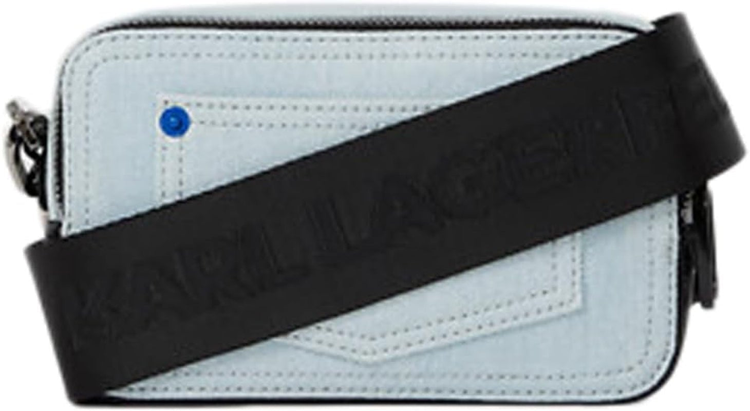 Karl Lagerfeld Jeans Bandolera Box Logo Camera Bag Mujer, Azul Claro Bolsos Mujer Naty Shop