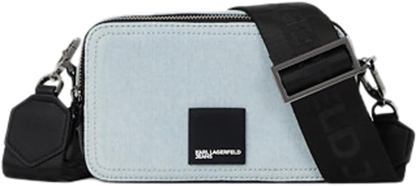 Karl Lagerfeld Jeans Bolso bandolera Box Logo Camera Mujer, Azul claro Bolsos Mujer Naty Shop Default title