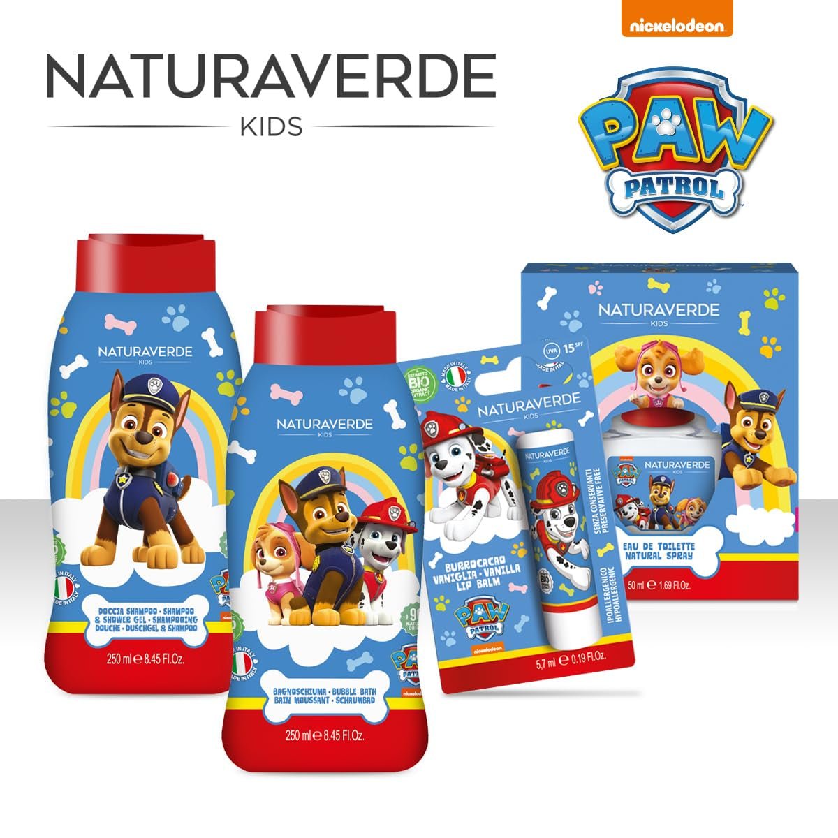 | Kids - Paw Patrol - Champú de ducha infantil, jabón de ducha para cuerpo y cabello, productos de higiene infantil, con extracto de avena ecológico, 250 ml Infantil - Baño y Cuidado de la piel Naty Shop
