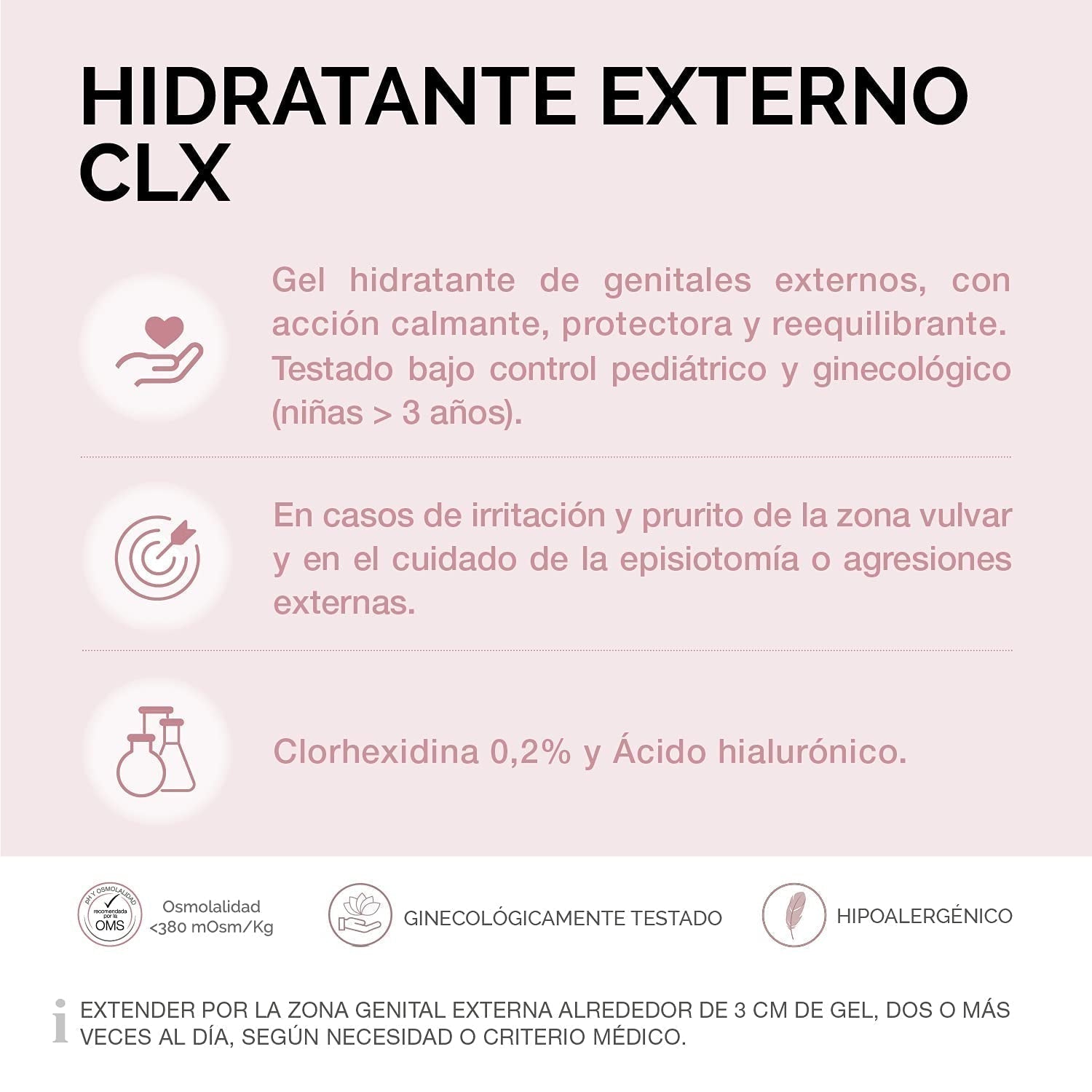 Lab - Crema hidratante externa CLX, Crema hidratante para zonas íntimas externas, Clorhexidina y aloe vera, Hipoalergénica, Sin Parabenos, Testada dermatológica y ginecológicamente - 30 ml Infantil - Baño y Cuidado de la piel Naty Shop
