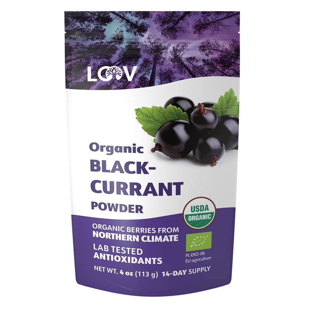 Polvo de grosella negra orgánica LOOV, elaborado 100% con grosellas negras enteras, bayas orgánicas liofilizadas y en polvo, cultivadas en el norte de Europa, sin azúcar añadido, 113 g Naty Shop Productos deshidratados Título predeterminado