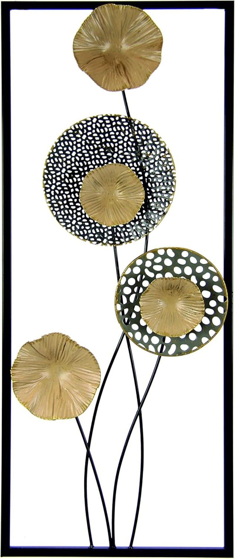 Hojas de loto fotomural decoración de pared decoración de pared flores arte 3D escultura esculturas de pared decoración de terraza decoración de pared objeto de pared en relieve abstracto regalo de diseño, oro, 61x25x4, 5cm Estatuillas y esculturas Naty Shop Título predeterminado