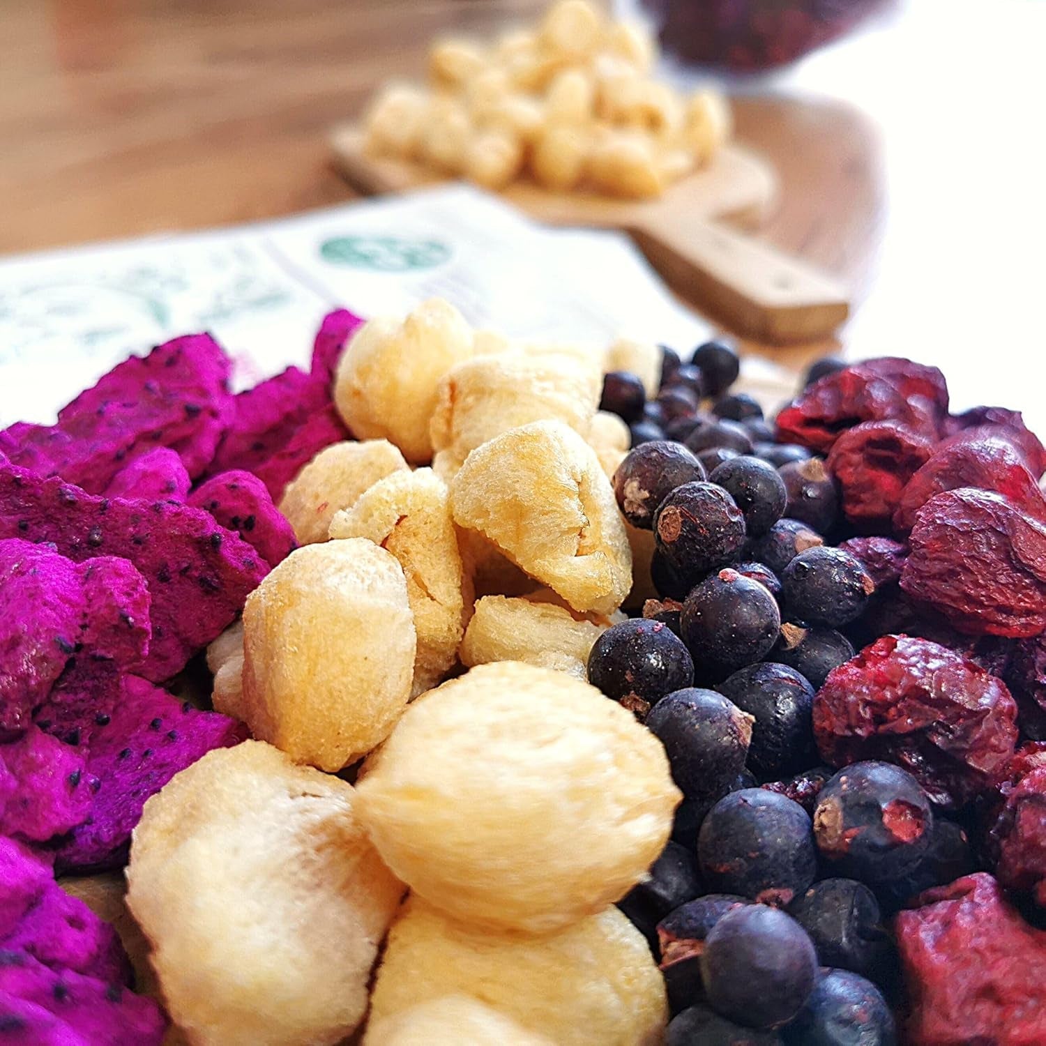 Lichi liofilizado | Fruta liofilizada 100% lichi seca | secado naturalmente Vegano sin gluten | No jugo de lichi Jarabe de lichi | Lichi tropical de frutas liofilizadas | ZingyZoo Productos deshidratados Naty Shop