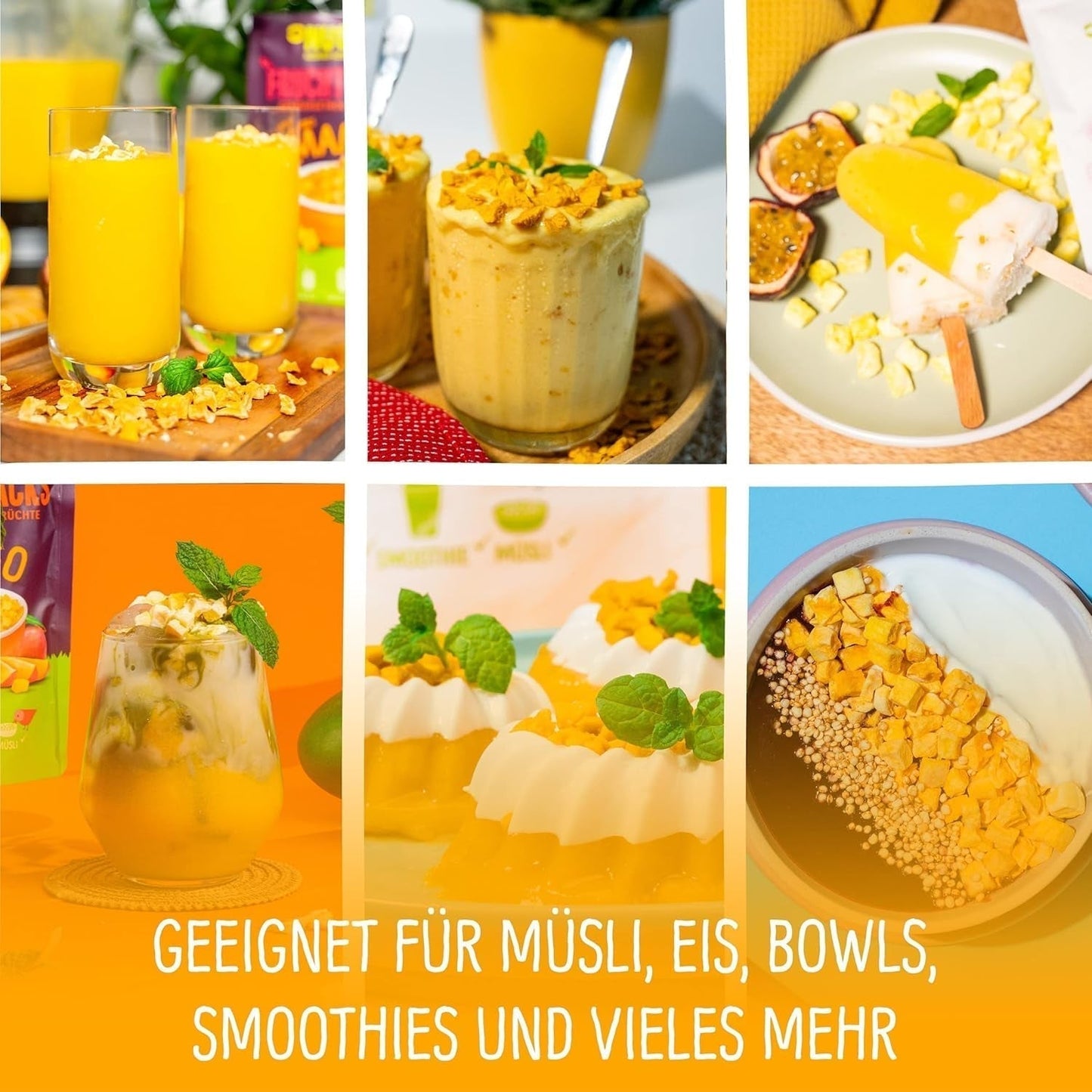 Mango liofilizado: 100g de fruta liofilizada procedente de trozos tiernos de mango sin azúcar añadido - mango seco - mango seco - frutos secos - frutos secos de NutriPur Productos deshidratados Naty Shop