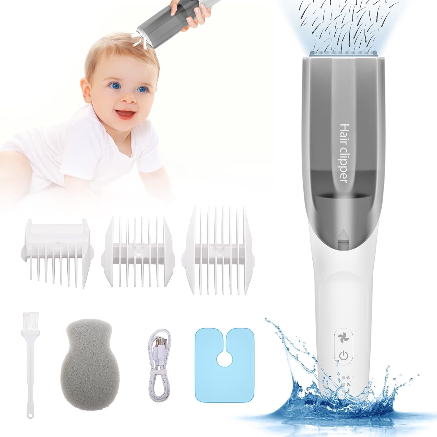 Cortapelos para bebés, cortapelos para niños, cortapelos silencioso para niños pequeños con 3 peines guía, impermeable para niños - Baño y cuidado de la piel Naty Shop Default Title
