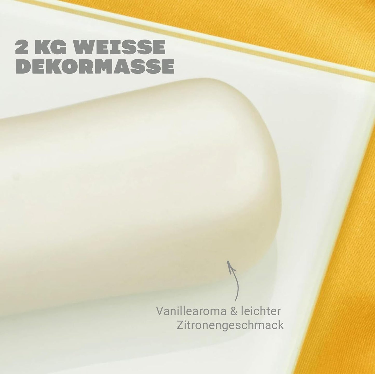 Massa Ticino Fondant Blanco 2x 1kg - Pasta de azúcar premium para tartas decorativas, fondant enrollado - perfecto para tartas, modelado y decoración - fondant blanco para panaderos profesionales y aficionados Pasta de azúcar Naty Shop
