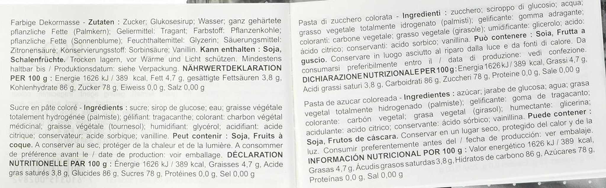 Rollo Massa Ticino pasta de azúcar negra 250 g Pasta de azúcar Naty Shop