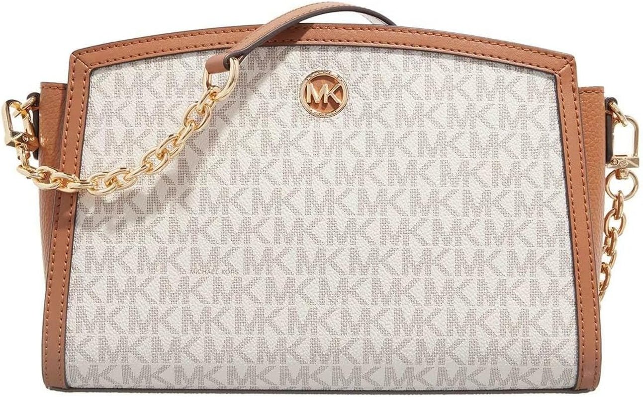 Michael Kors Ladies Lg Ew Xbody Bag Bolsos De Mujer Naty Shop Vainilla/Acrn