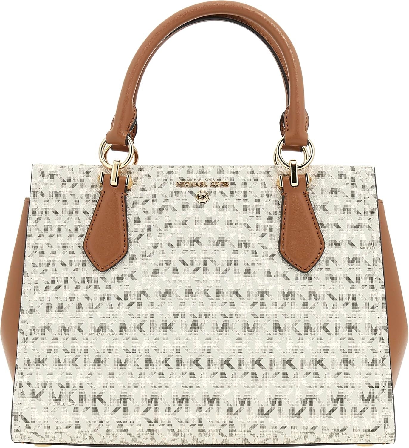 Michael Kors Ladies Md Satchel Bag Bolsos Mujer Naty Shop Vainilla/Acrn