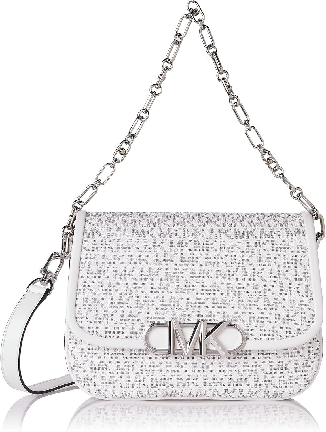 Michael Kors Bolso Parker Md Saddle Msgr Mujer Bolsos Naty Shop Opticwt/Blk