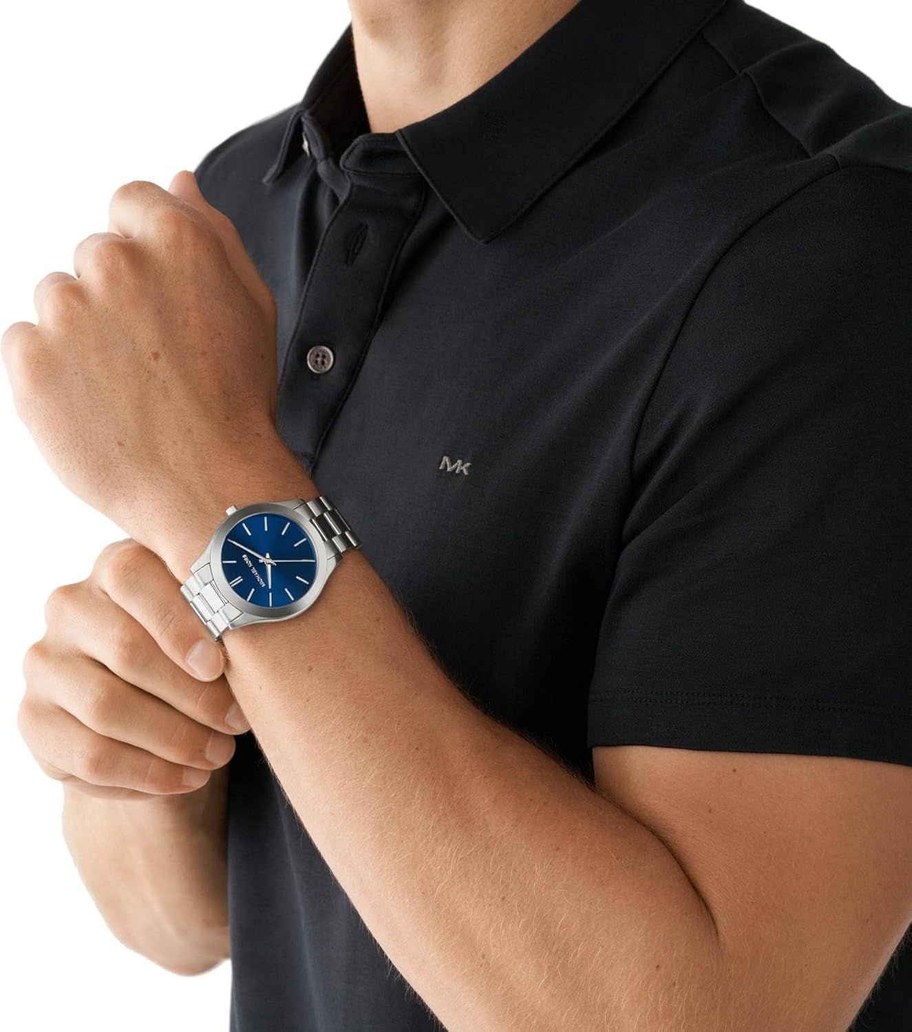 Michael Kors - Reloj Hombre Slim Runway Collection Acero Inoxidable Color Plata MK1060SET Cartera Hombre Naty Shop