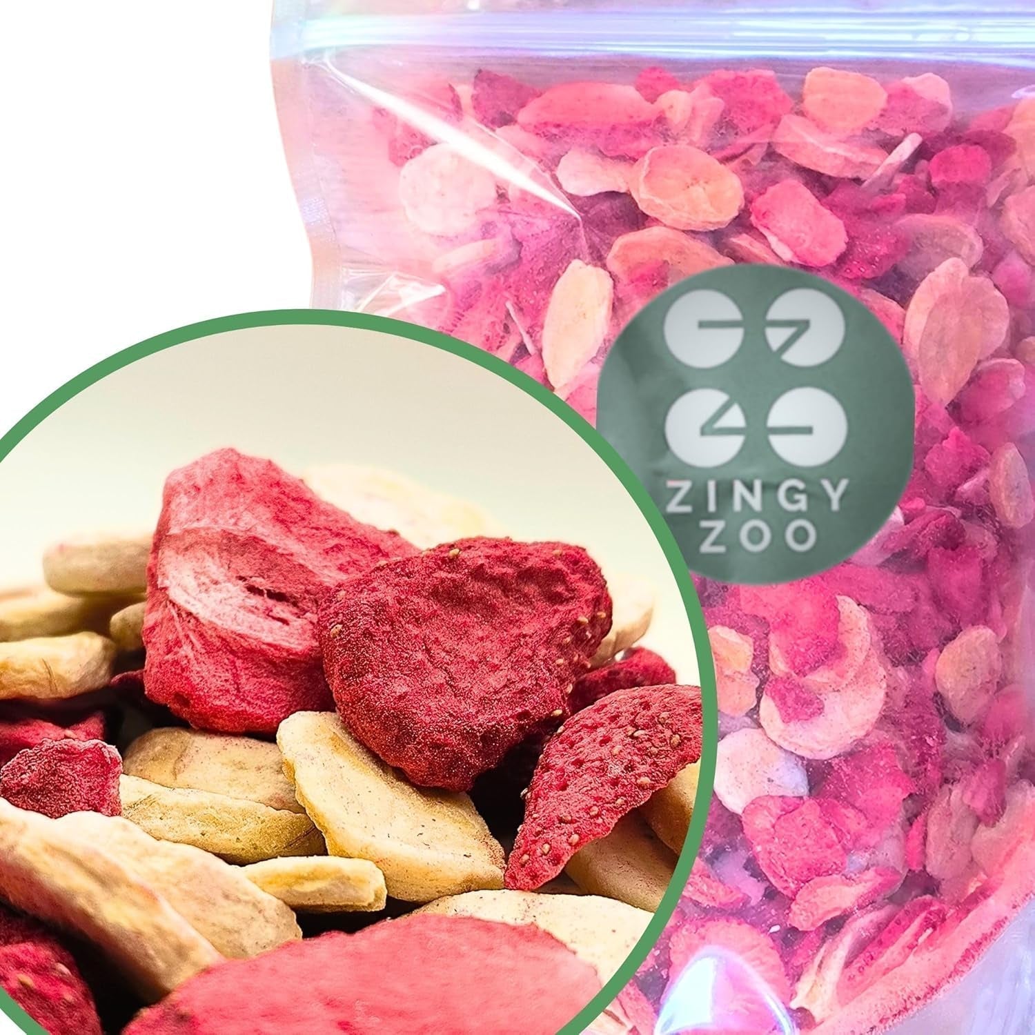 Mix de frutas liofilizadas ErdBana XL 300g | Plátanos liofilizados + fresas liofilizadas Set degustación de frutas liofilizadas | Mix de frutas liofilizadas de fresa y plátano | ZingyZoo Naty Shop Productos Deshidratados 500G Fresas y Plátano