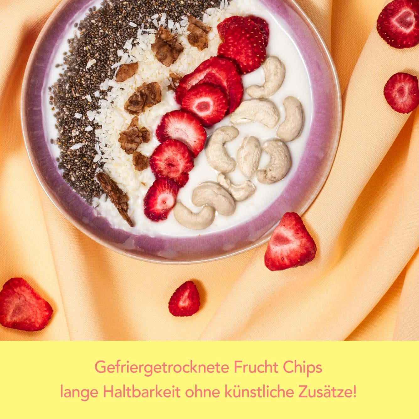 Chips mono liofilizados - Chips de fresa 300g de fresas 100% naturales - frutos tropicales secos - frutos secos de fresa - snack para muesli y postres - chips de fresa Productos deshidratados Naty Shop