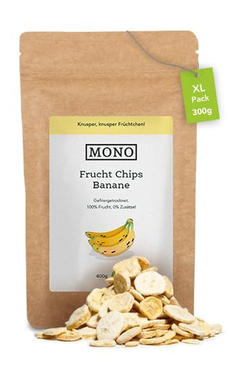 Chips mono liofilizados - Chips de fresa 300g de fresas 100% naturales - frutos tropicales secos - frutos secos de fresa - snack para muesli y postres - chips de fresa Productos deshidratados Naty Shop Plátano