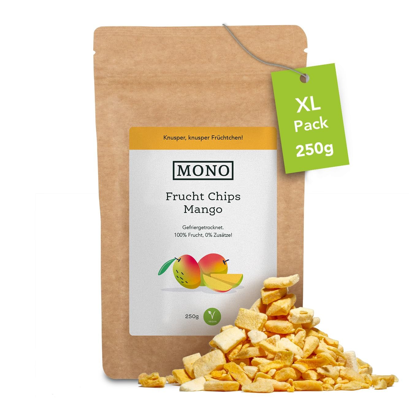 Chips mono liofilizados - Chips de fresa 300g de fresas 100% naturales - frutos tropicales secos - frutos secos de fresa - snack para muesli y postres - chips de fresa Productos deshidratados Naty Shop Mango