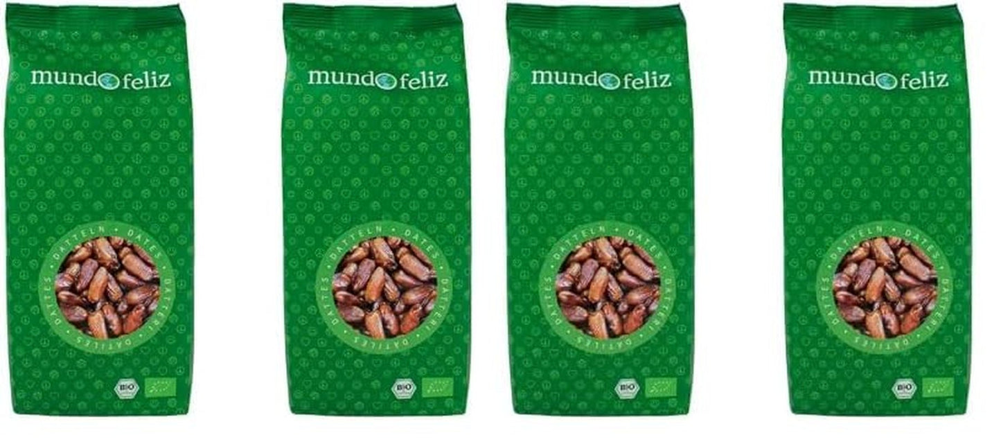 Mundo Feliz Dátiles Secos Ecológicos con Hueso 2 x 500g Naty Shop Productos Deshidratados 500G (Pack de 4) Data