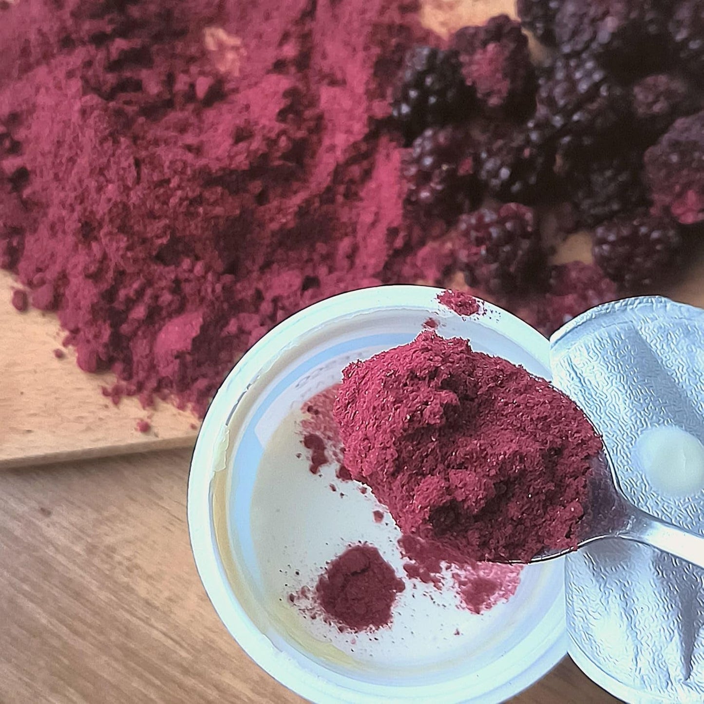 Moras liofilizadas en polvo | 100% fruta liofilizada en polvo Frutos secos naturales sin aditivos | polvo de fruta Fruta liofilizada mora en polvo Productos deshidratados Naty Shop