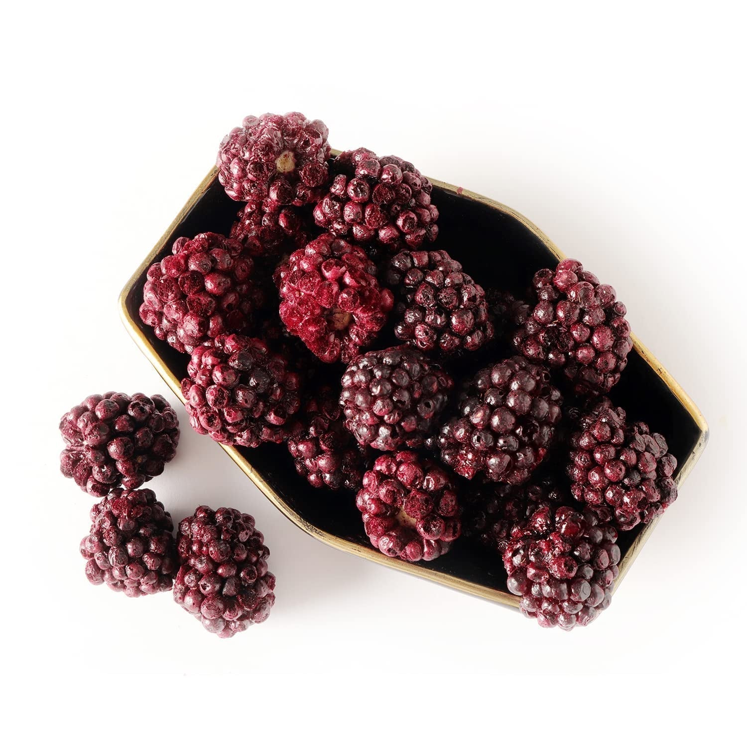 Moras enteras liofilizadas 100g - Frutas liofilizadas - Frutas secas liofilizadas - Moras enteras liofilizadas para repostería, decoración de tartas, snacks, muesli, postres Productos deshidratados Naty Shop