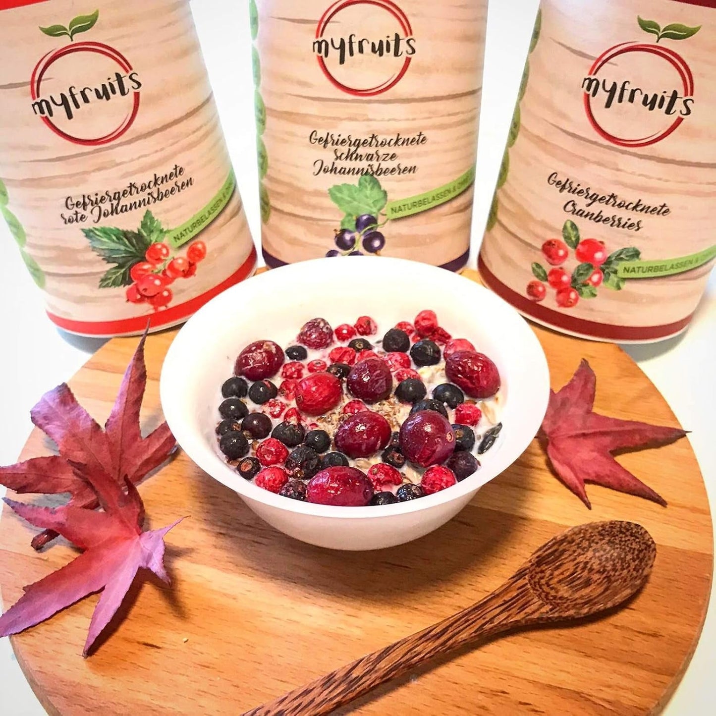 myfruits grosellas negras, fruta liofilizada, 100g, sin añadidos, 100% grosellas negras, frutas liofilizadas y secas para muesli o papilla... Productos deshidratados Naty Shop