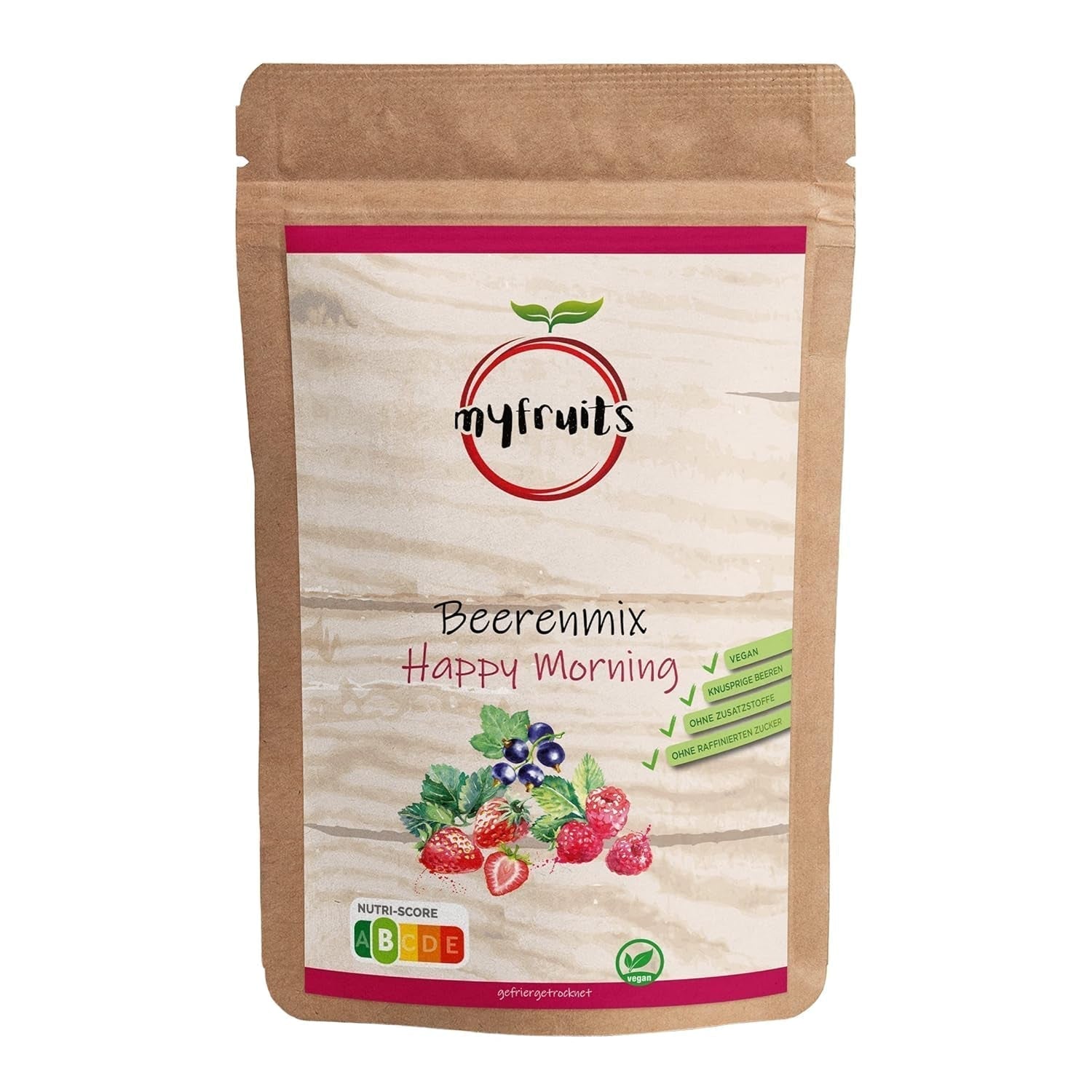 myfruits berry mix, 300g, mix de frutas y bayas liofilizadas, sin azúcares añadidos, fresas, frambuesas, grosellas rojas, mix de frutos secos Productos deshidratados Naty Shop 300 G (1 pack)