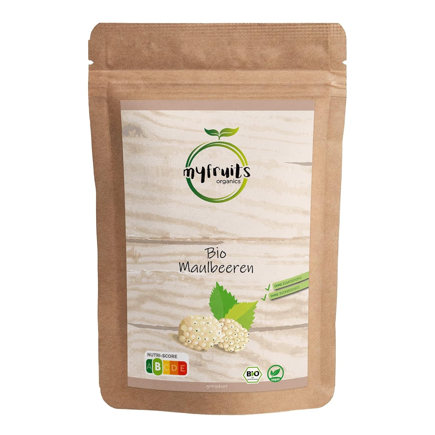 myfruits moras secas ecológicas, 750g, secadas al sol, sin aditivos. Procedente de agricultura ecológica certificada, moras blancas desecadas Naty Shop Productos Deshidratados Pack Grande 750G