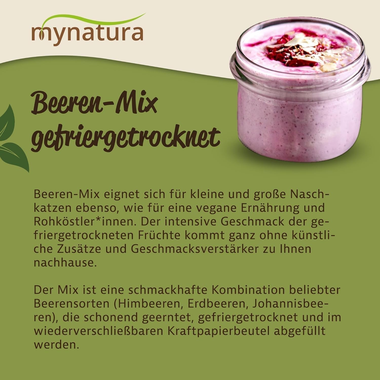 Mynatura Mezcla colorida de frutos rojos liofilizados I Mix de frutas I Frambuesas I Grosellas negras I Fresas I Snacks de frutas I Vegano I 350g Productos deshidratados Naty Shop