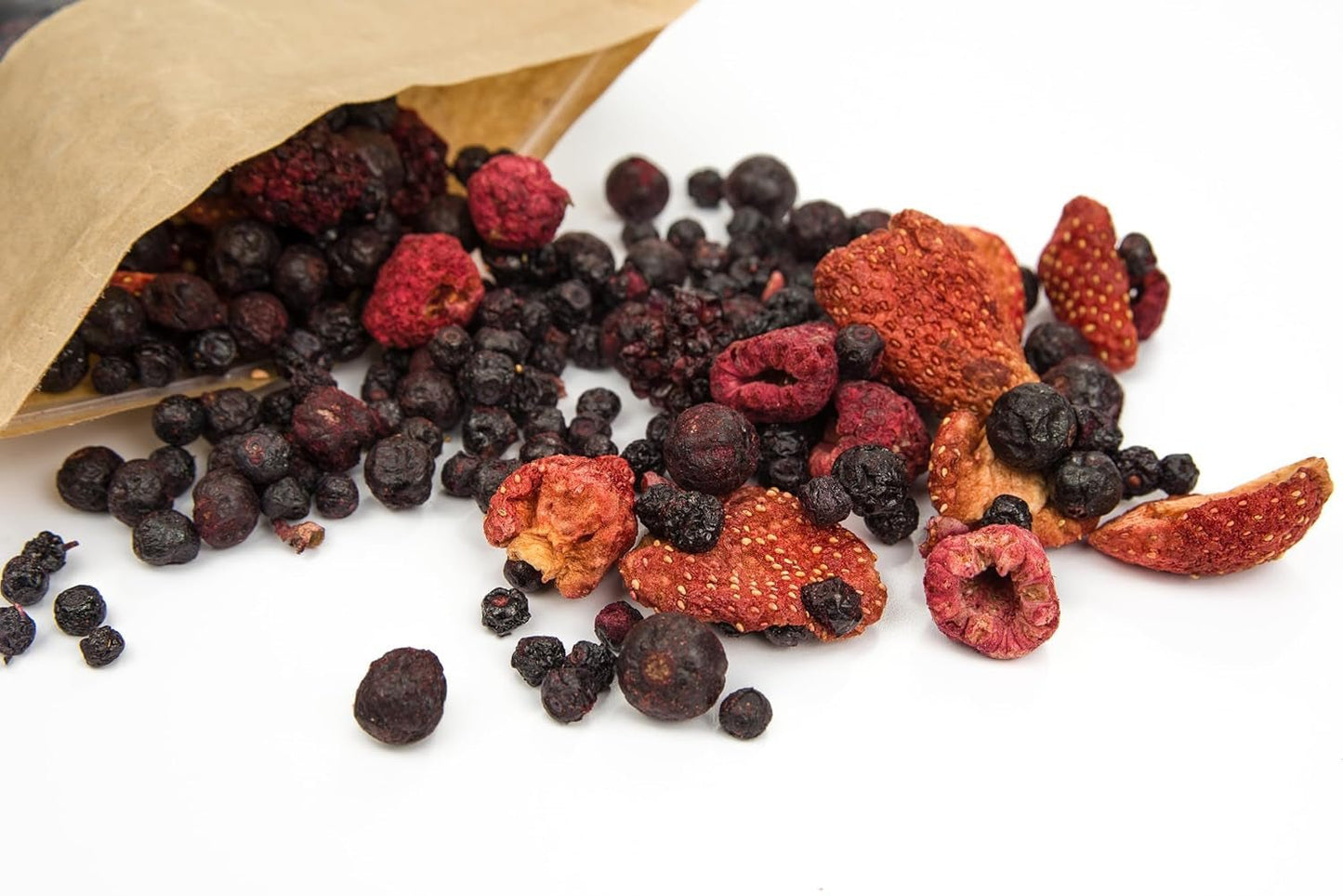 Mynatura Mezcla colorida de frutos rojos liofilizados I Mix de frutas I Frambuesas I Grosellas negras I Fresas I Snacks de frutas I Vegano I 350g Productos deshidratados Naty Shop