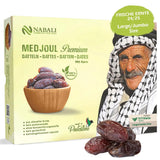 NABALI FAIRKOST PARA TODOS Dátiles Medjool Medjoul de Palestina - 100% natural vegano aromático tradicional fresco y oriental I sin conservantes 5 kg (1 paquete), Pequeño/Mediano Productos deshidratados Naty Shop 5 kg (1 paquete), Grande/Jumbo