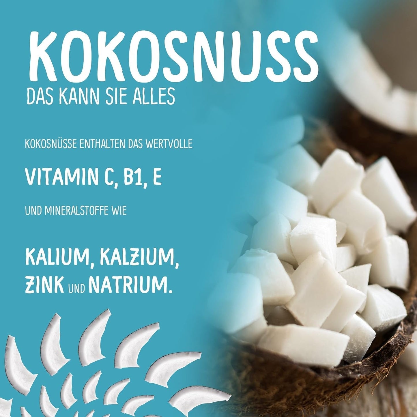 Coco liofilizado: 50g fruta liofilizada - dulces veganos cubitos de coco endulzados - frutos secos naturales de NutriPur Productos deshidratados Naty Shop