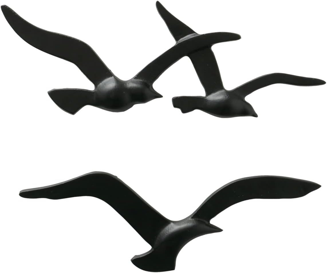 Birdy Wall Art (dorado, decoración de pared de metal, motivo náutico, mural de pared para pasillo/sala de estar/comedor) 1011623 Naty Shop Estatuas y esculturas negro