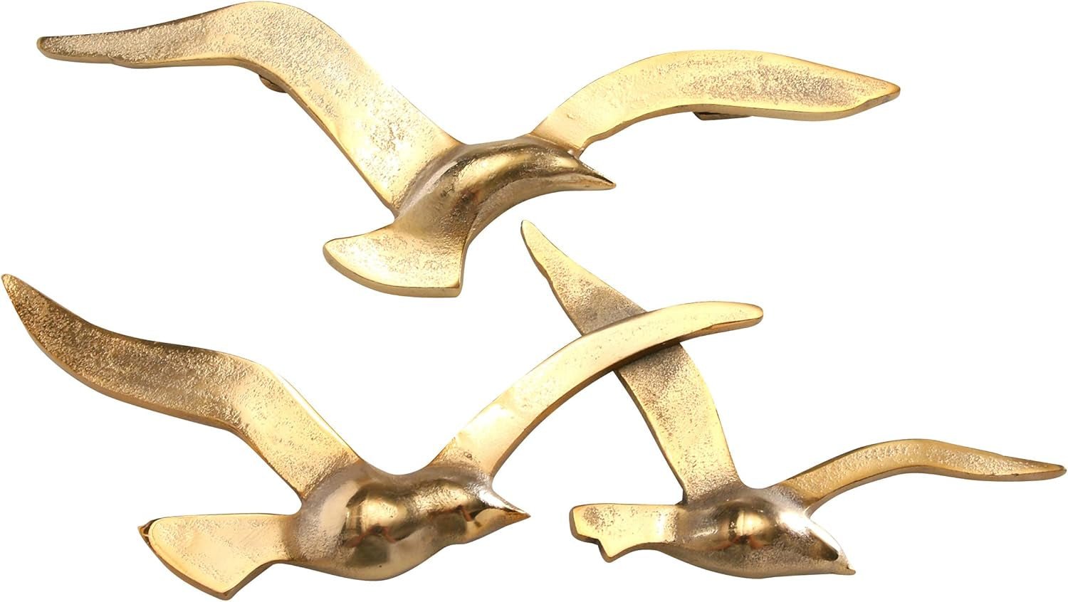 Birdy Wall Art (oro, decoración de pared de metal, motivo náutico, mural de pared para pasillo/sala de estar/comedor) 1011623 Naty Shop Estatuas y esculturas dorado