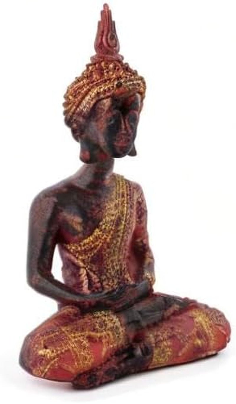 Pijama decorativo Buda, meditando, escultura con manto rojo/dorado Estatuillas y esculturas Naty Shop