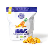 PAKKA Piña orgánica y de comercio justo en trozos 1kg, Piña seca orgánica y de comercio justo, sin azúcar, sin azufre, producida y rellenada directamente por el productor en Colombia, vegana 1000g Productos deshidratados Naty Shop Variante 2: 1 kg (1 paquete)