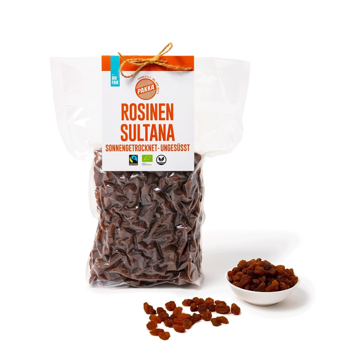 PAKKA - Sultanas orgánicas de comercio justo 1kg, sin semillas, sin piel y secadas al sol Sultana Sultanas de Samarcanda Uzbekistán 1000g Productos deshidratados Naty Shop Variante 1: 1kg (1 paquete)