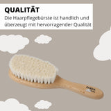 PARSA Beauty Cepillo de pelo para bebé con pelo de cabra - cepillo para bebé de madera de haya certificada FSC® - cepillo para el cuidado del pelo fino del bebé - cepillo para bebé Infantil - Baño y Cuidado de la piel Naty Shop